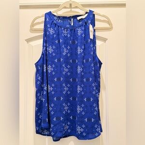 NWT-LOFT Royal Blue Floral Tank Top